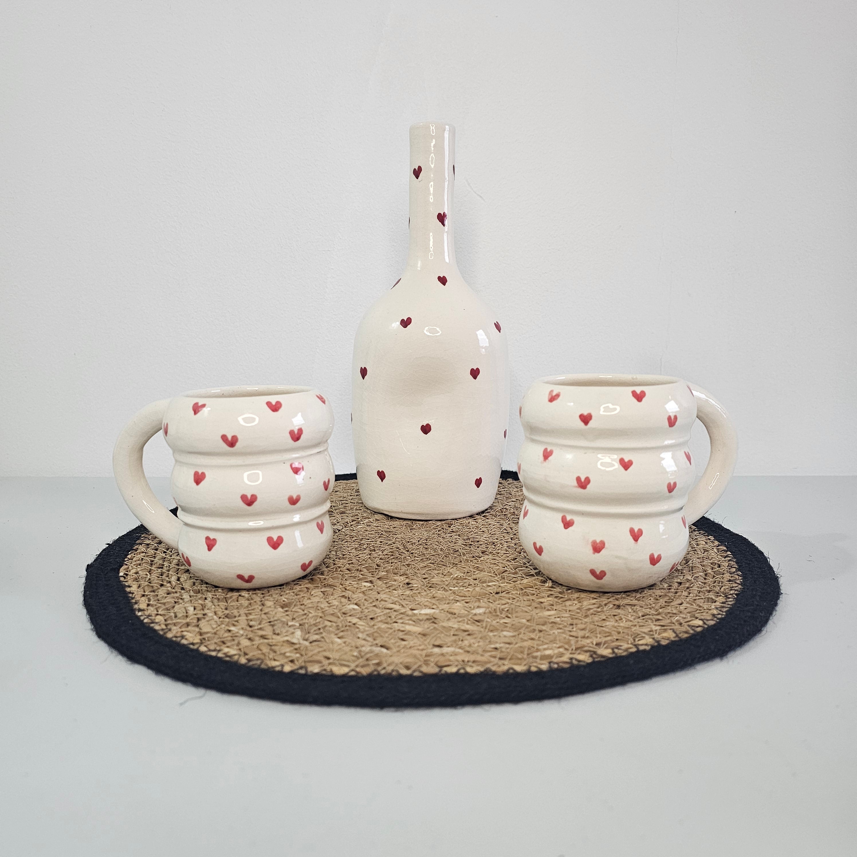 Coffret Cadeau Tayri Trio – Bouteille Vase et Duo de Mugs