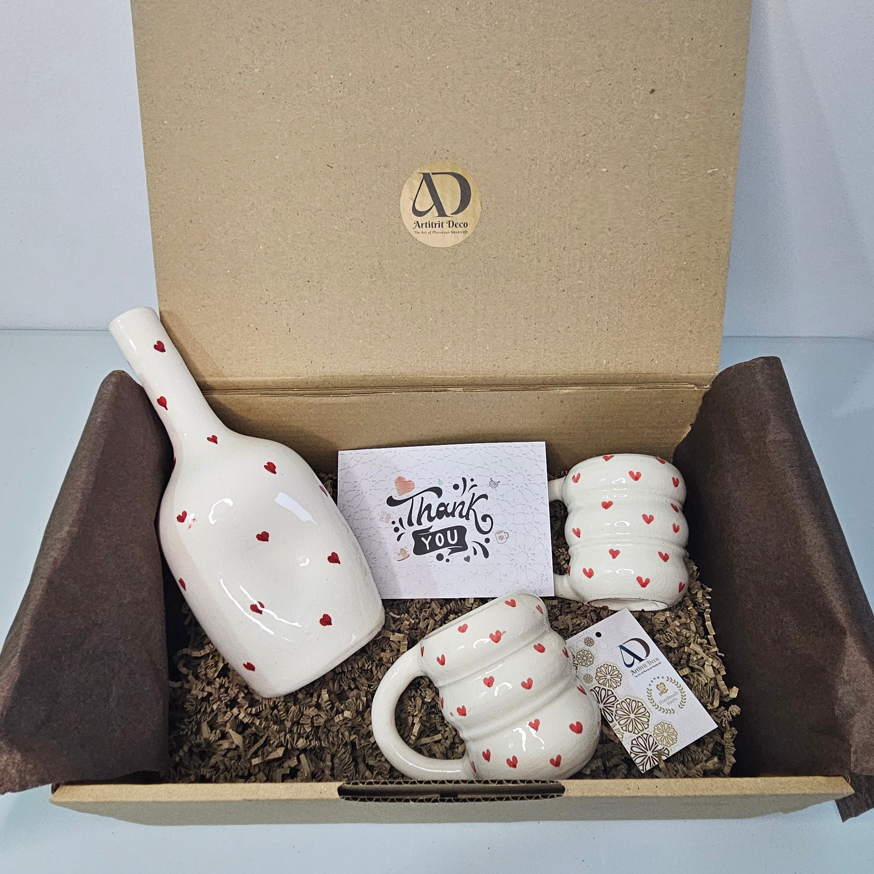 Coffret Cadeau Tayri Trio – Bouteille Vase et Duo de Mugs