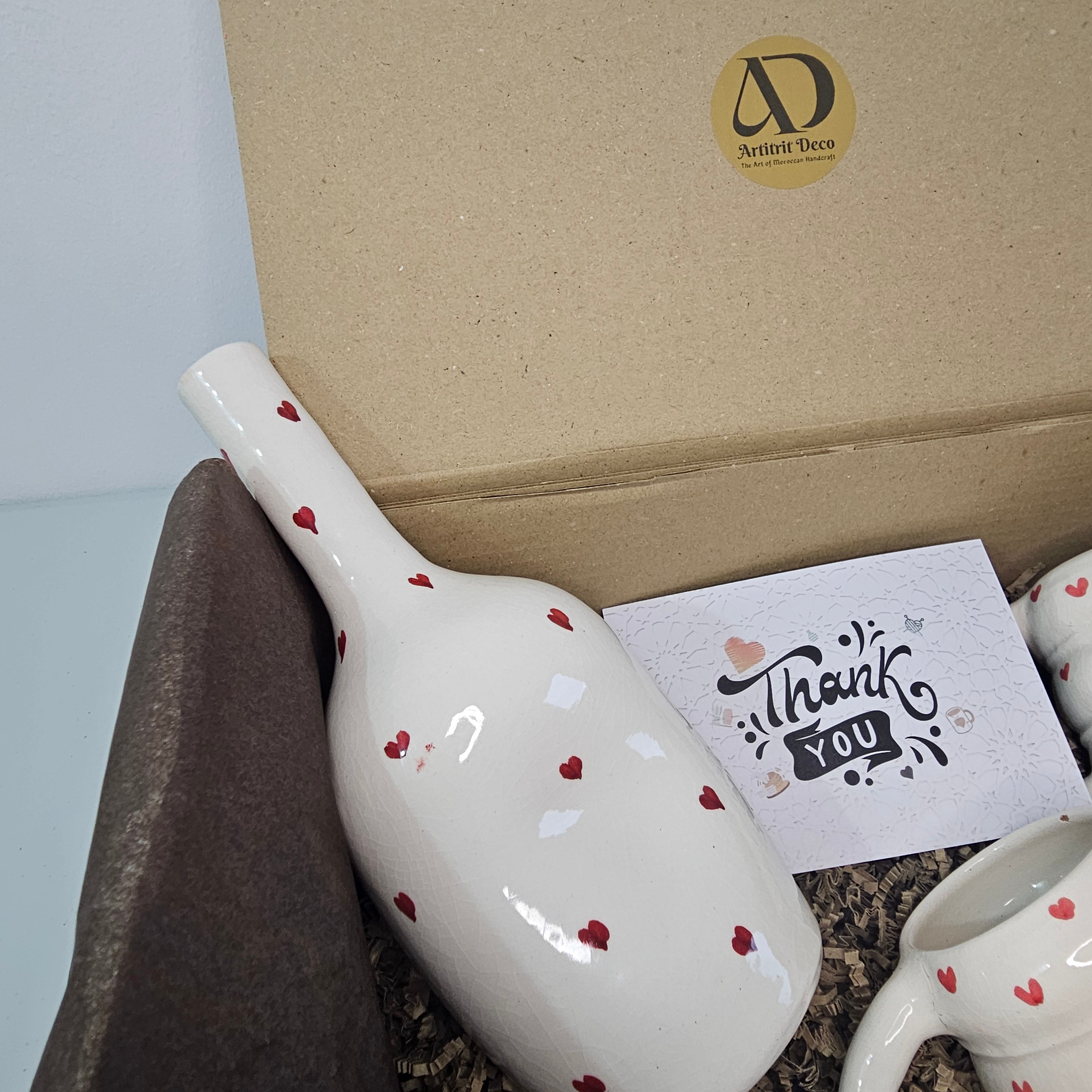 Coffret Cadeau Tayri Trio – Bouteille Vase et Duo de Mugs