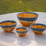 Éclats de l’Atlas — Service de Bols Céramique ocre Bleu Saphir