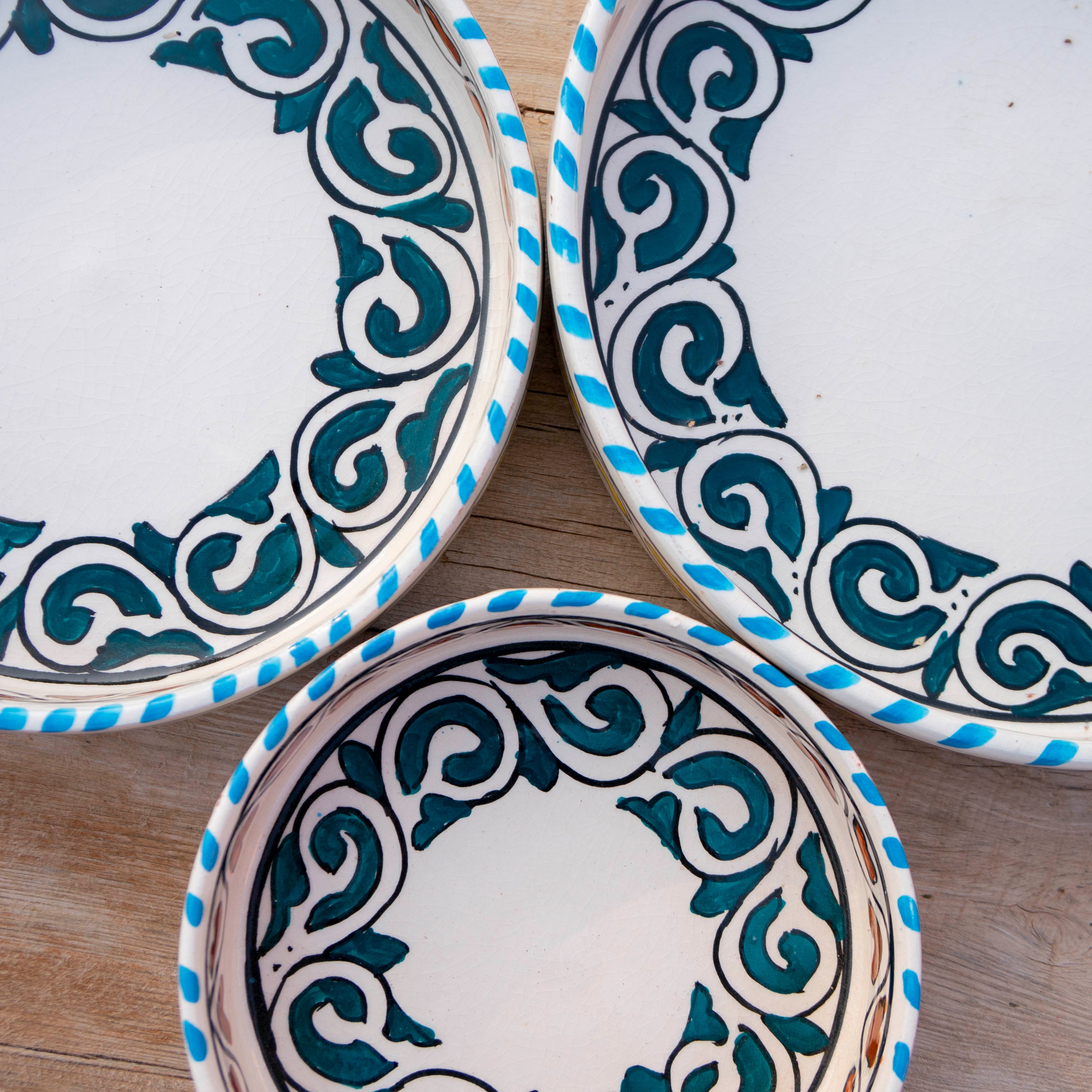 Soleil d’Essaouira — Set de Coupelles Céramique aux Cœurs Berbères